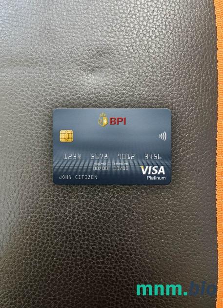 Philippines bank of the Philippine Islands visa platinum card wygląd fotograficzny skan PSD + zdjęcie